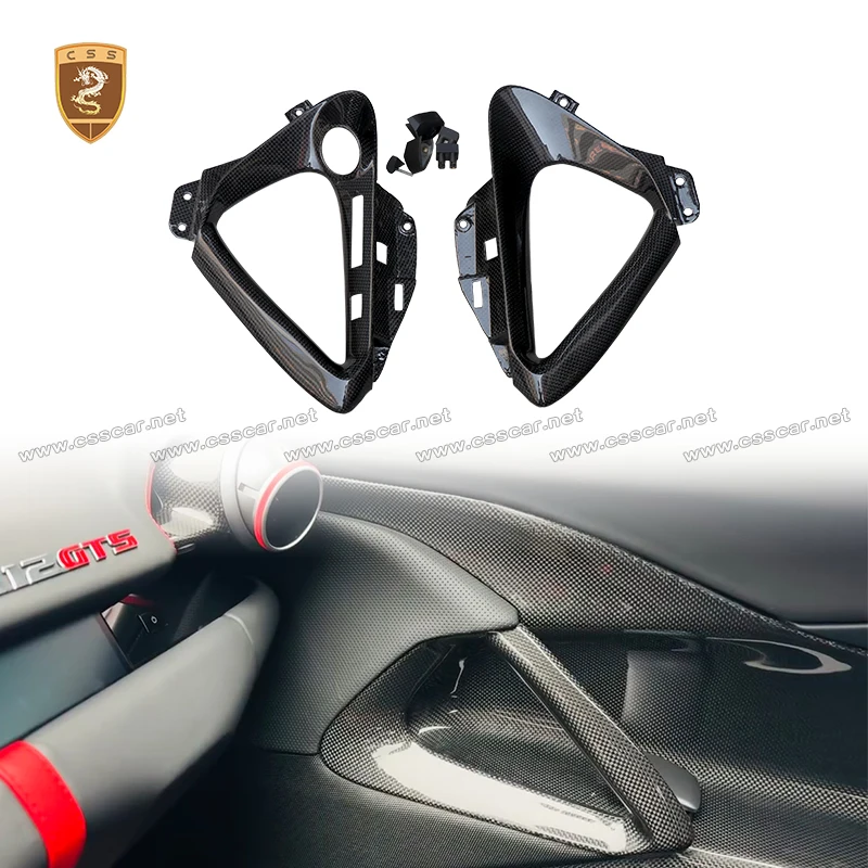 

LHD RHD Dry Carbon Fiber Interior Door Armrest Inside Pull Handle For Ferrari 812 Replacement OEM Style Car Door Panel Pull Trim