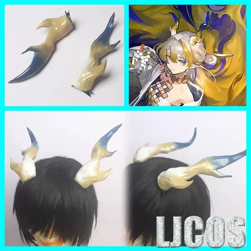 

Arknights Shu Cosplay Horns Headwear Headclips Halloween Fancy Stage Performance Props 3D Printing Cosplay Props