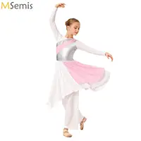 Vestido de alabanza litúrgica para niñas, trajes de actuación de danza lírica, coro de iglesia, adoración, Ropa de baile de salón
