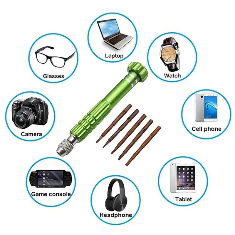 2026 New Model1pc 5-in-1 Multifunctional Small Screwdriver Kit Repair Tool for Eyeglass, Sunglasses, Electronics and more