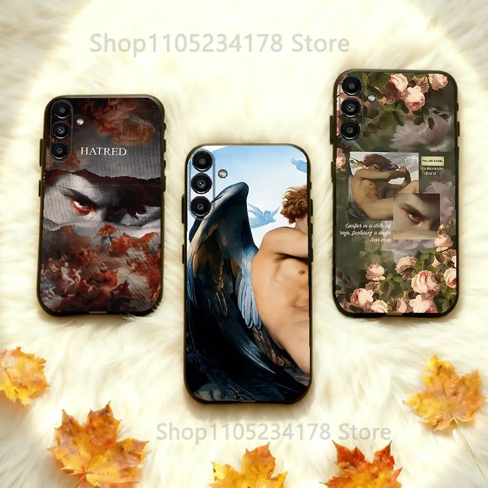 

Fallen Angel by Alexandre Cabanel For Samsung Galaxy A73,52,32,71,41,53,31,72,22,5G,J7,Note,8,9 Soft Black Dust-proof Cover