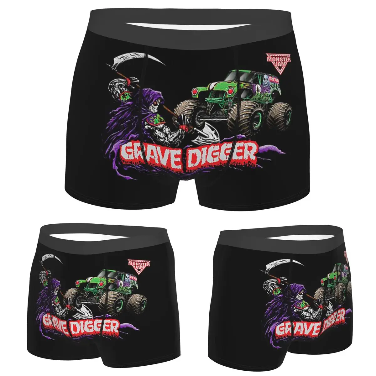 

Boxer Underpants Shorts Classic Monster Jam Truck Pattern Panties Men Soft Underwear for Homme Man Boyfriend Gifts