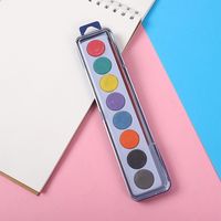 with Water Brush Pen Watercolor Paint Set Solid 8/12/18/28/36/48 Oil Painting Kit Plastic Box Watercolor Pigment Students