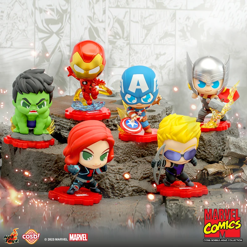 Hot Toys Anime Peripheral Marvel Avengers Series Figures Character Cosbi Blind Box Mini Doll Toy Collection Toy Gift For Kids