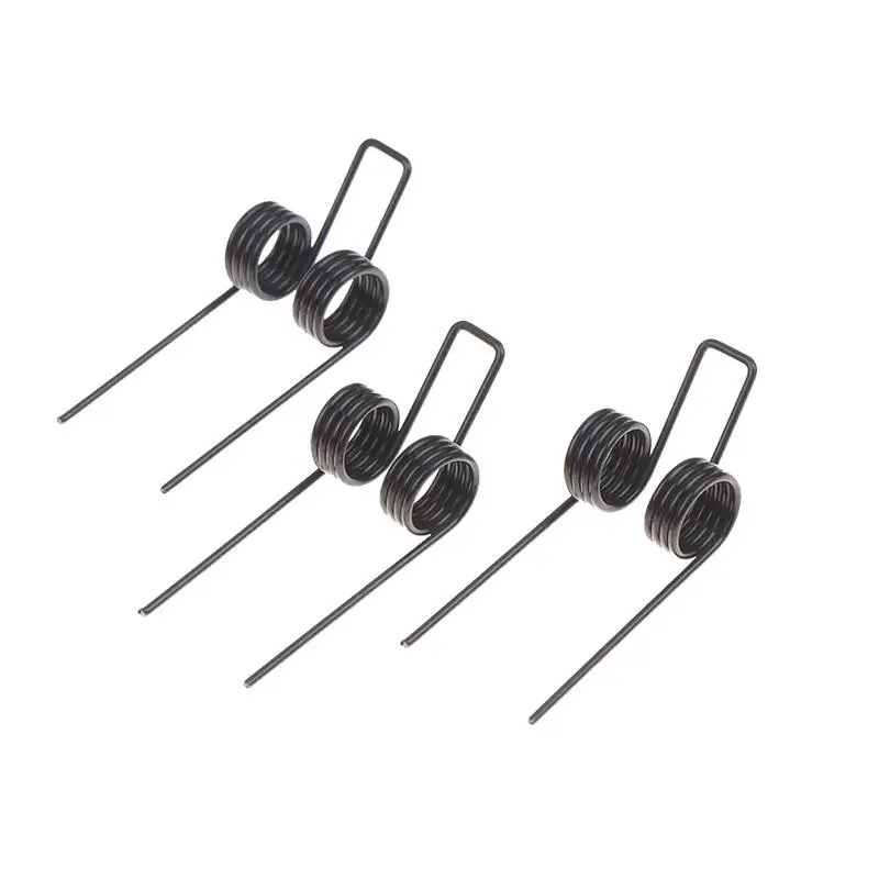 1.2x11mm Wire Double Torsion Spring 3Pcs Black Plated Steel Replacement Springs for Electronic Device Assembly and Repair
