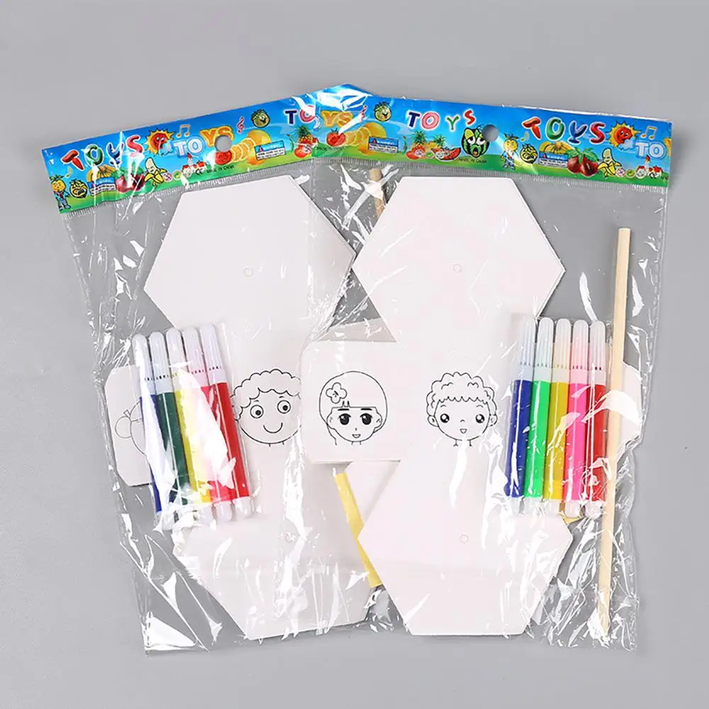 2 Sets Schöne Diy Kinder Rotierenden Kleidung Ändern Aquarell Gemälde Materialien Kit Kinder Lern Frühe Bildung Handwerk Spielzeug