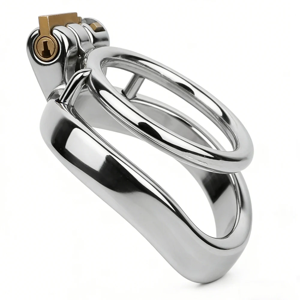 LEZEE Metal Male Chastity Cage Cock Cages With Locking Ring Hollow Out Penis Cage Device Urethral Lock BDSM Sex Toys For Men 18+ - view 5