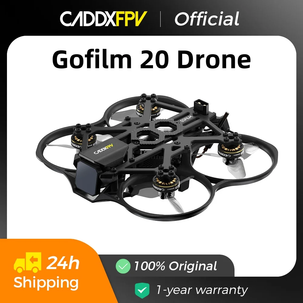 

CADDXFPV Gofilm 20 FPV 115G 2 ДЮЙМА с комплектом WALKSNAIL Moonlight Камера 4K Starlight F405HD ELRS AIO 1303 6000KV Моторы FPV Дрон