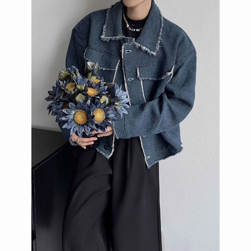 

Design Sense: Minimalist Wide Shoulder Short Version Lapel Jacket, Men's and Women's New Casual Fringed Jacket