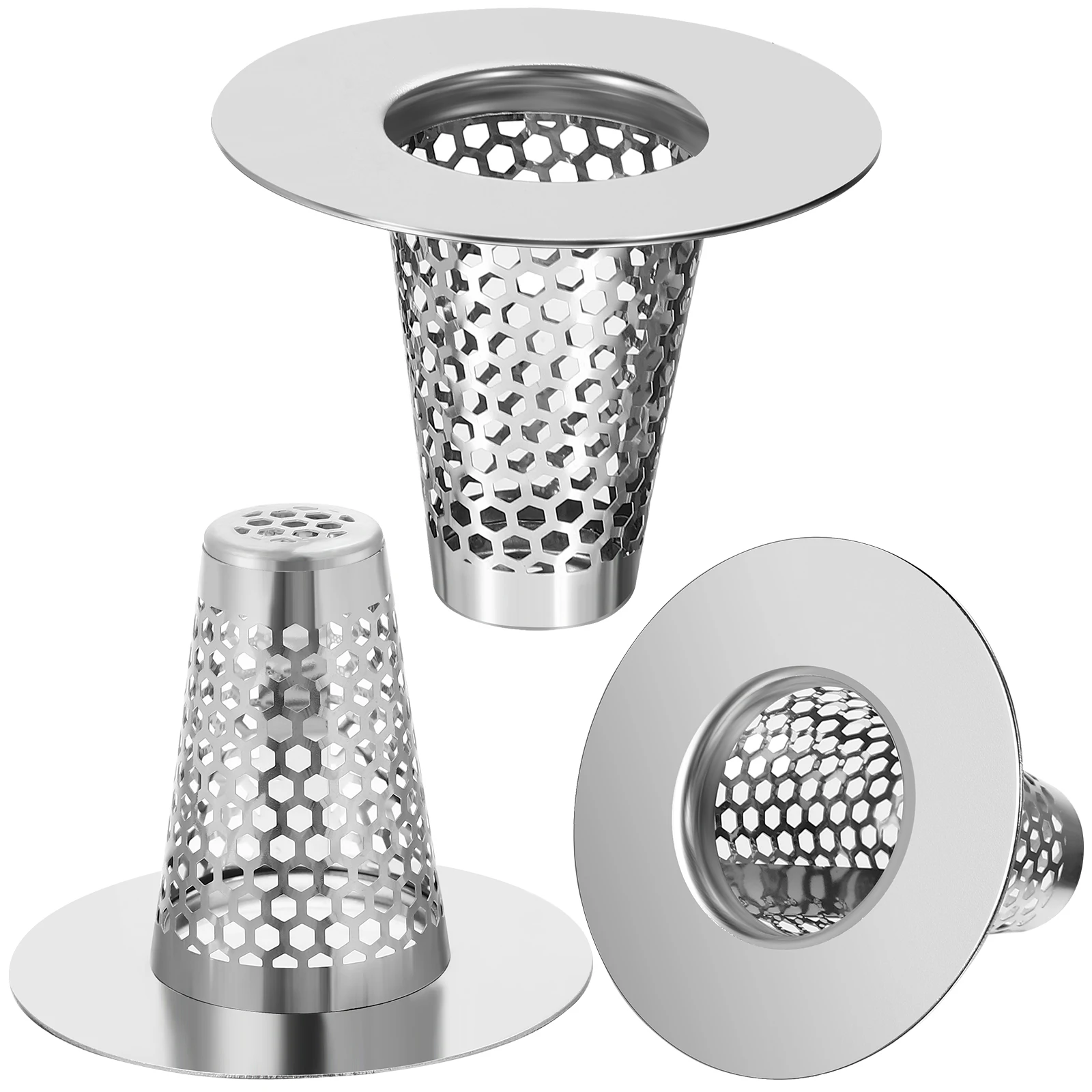 

6 Pcs Stainless Steel Sink Strainer Drain Hair Catcher Bathtub Shaped Anti Clog Kitchen Bathroom Toilets