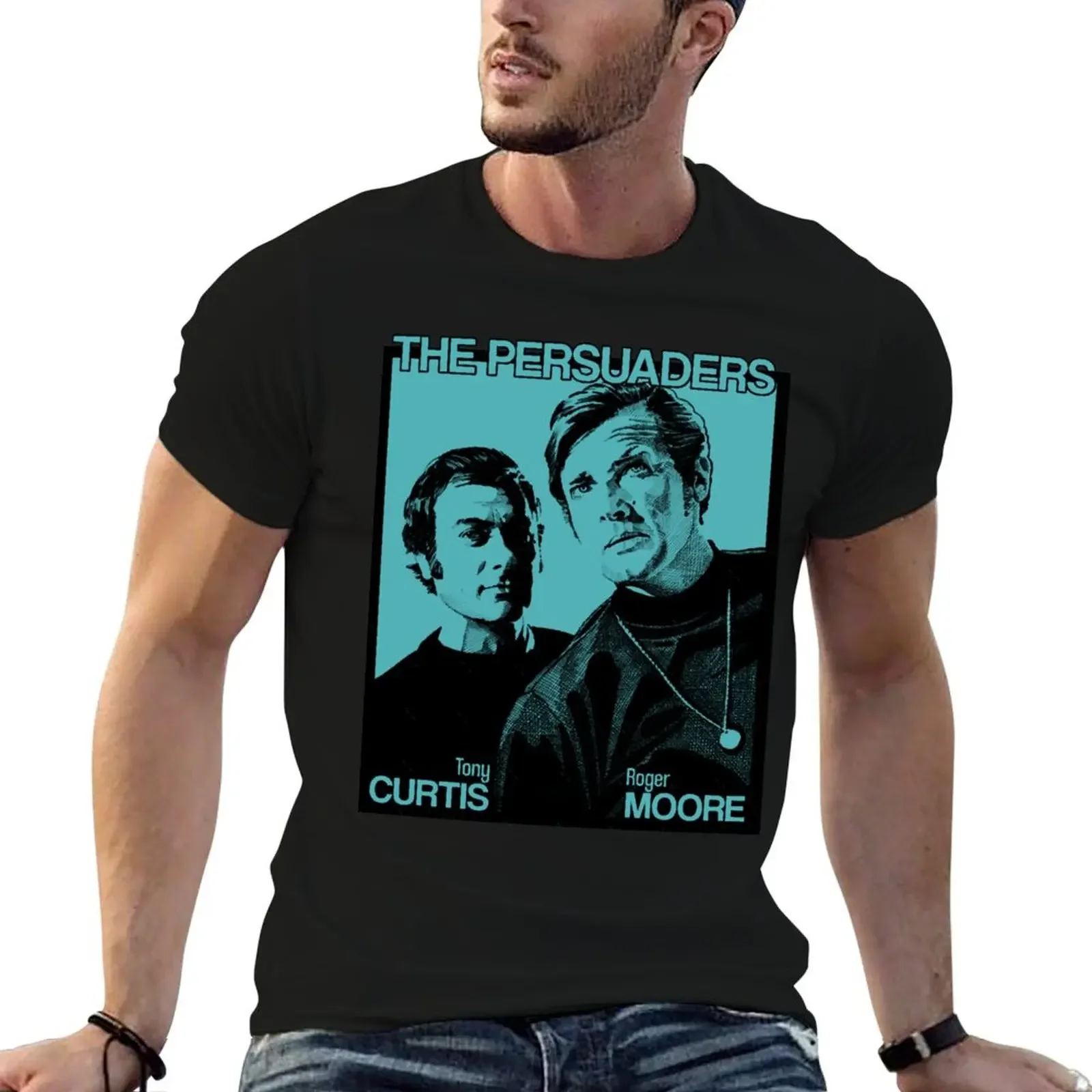 Poster The Persuaders T-Shirt vintage graphic tee anime figures black t-shirts for men