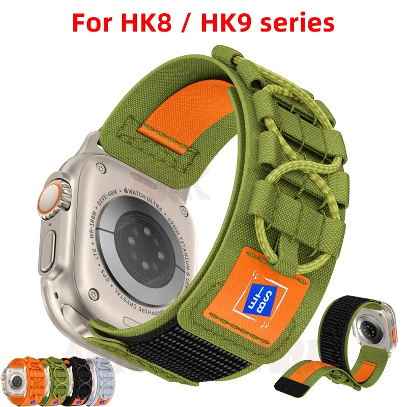 

Тканый спортивный ремешок для HK9 ultra HK8, для Apple Watch 9/8/7/6/5/4/3/2/1/SE/Ультра нейлоновый спортивный ремешок для iWatch 49 мм 45 мм 44 мм 42 мм