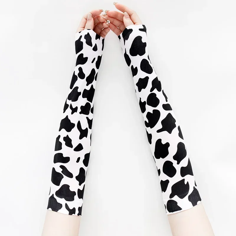 Cos Коровьи принт Солнцезащитный крем Защита от ультрафиолета Рукав для бега и вождения Баскетбол Гольф Велоспорт Грелки для рук Манжеты Рукава Чехлы для рук