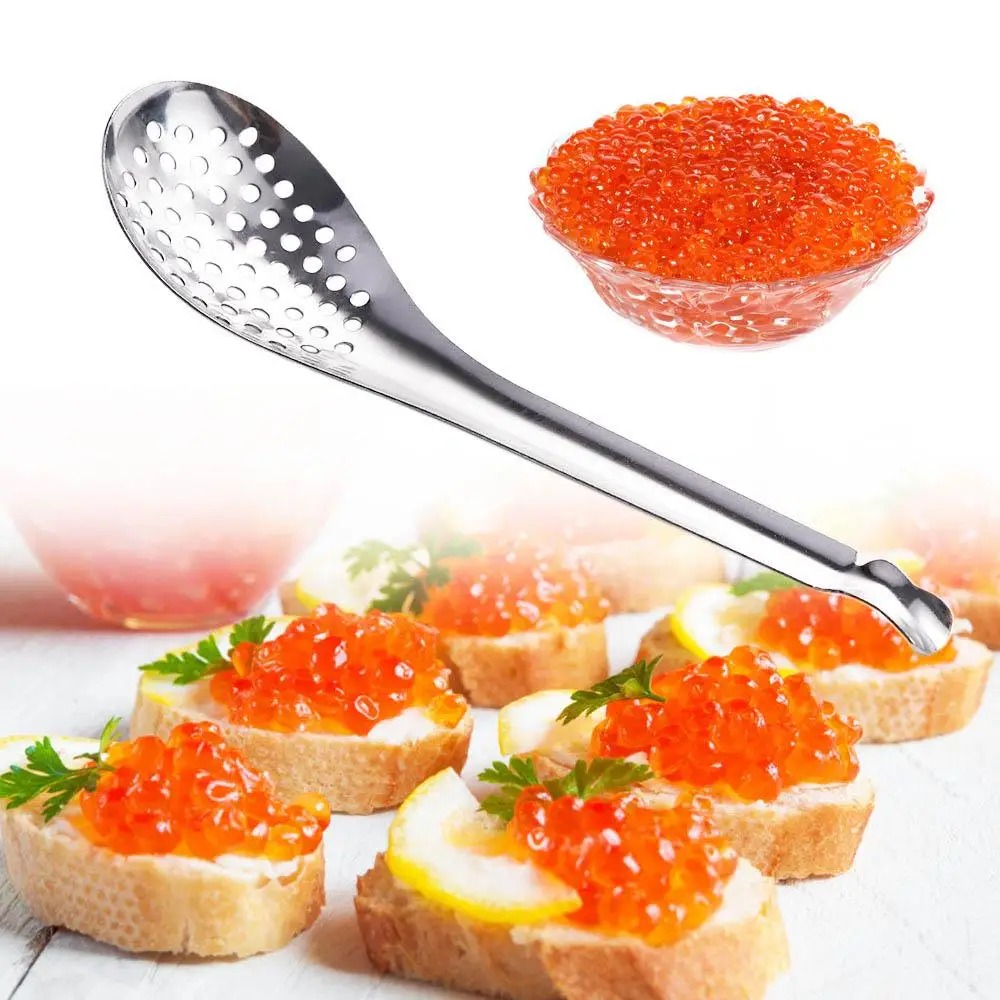 Home Creative Dinner Strainer Colander Kitchen Tool Slotted Spoon Kitchen Gadgets Caviar Spoon