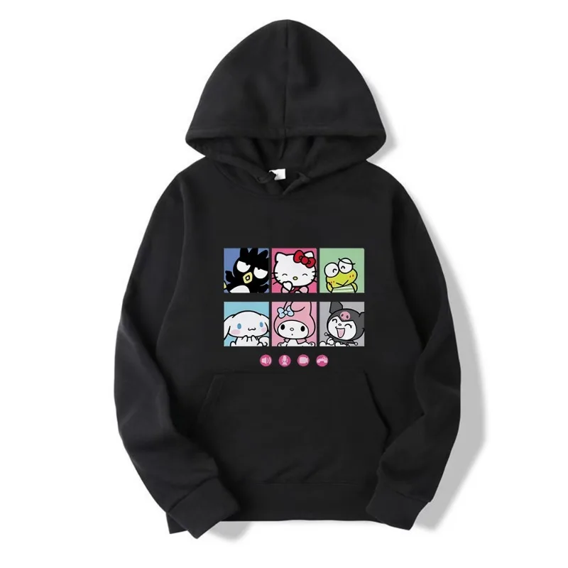 Sanrio Women\'s Printed Hoodie Y2k Gothic Hoodie Cinnamoroll Japanese Anime Hoodie Sportswear Cleaning Loose Oversized Hoodie