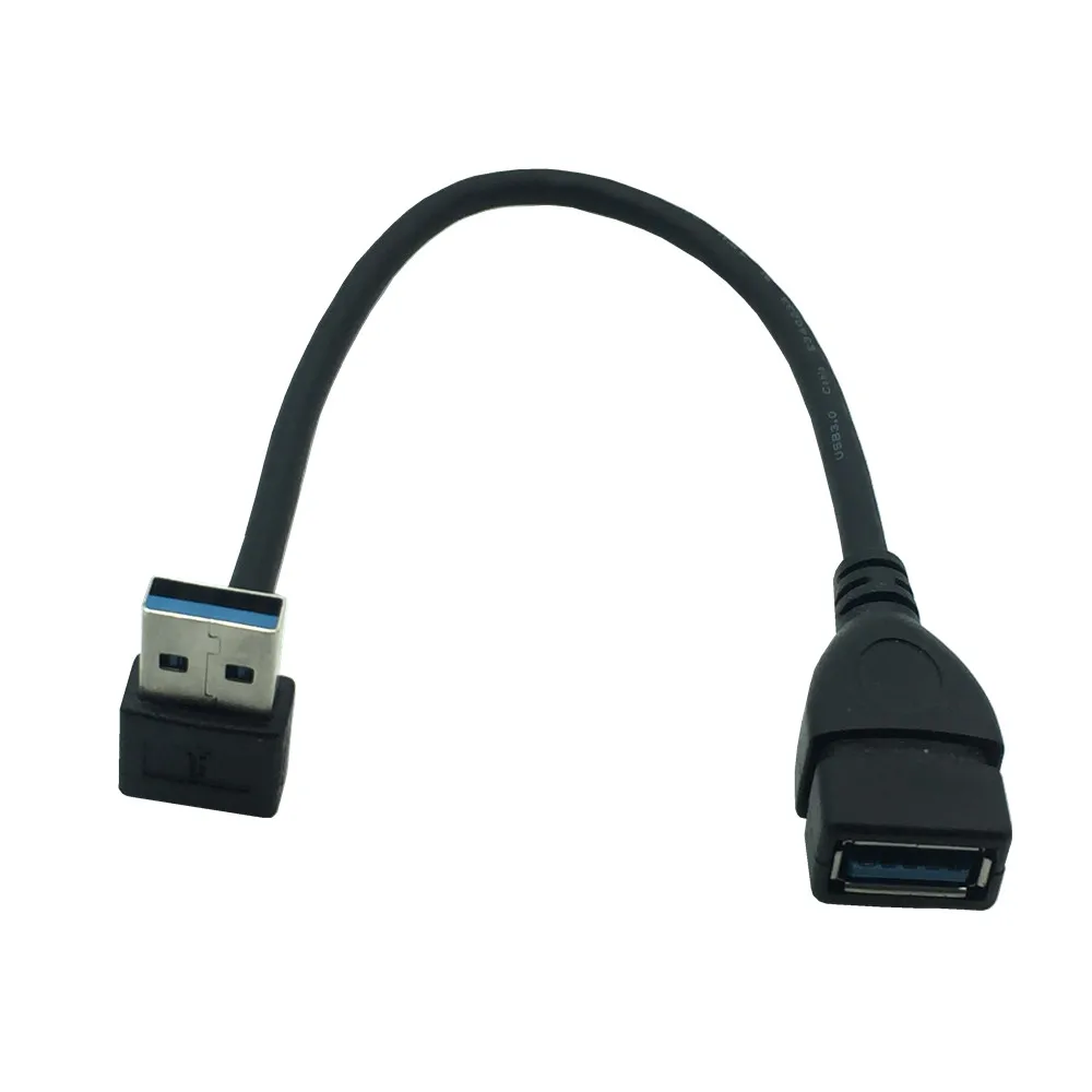 USB 3.0 زاوية 90 درجة تمديد كابل ذكر إلى أنثى محول الحبل انتقال مع الكابلات اليمين/اليسار/أعلى/أسفل 0.2 متر