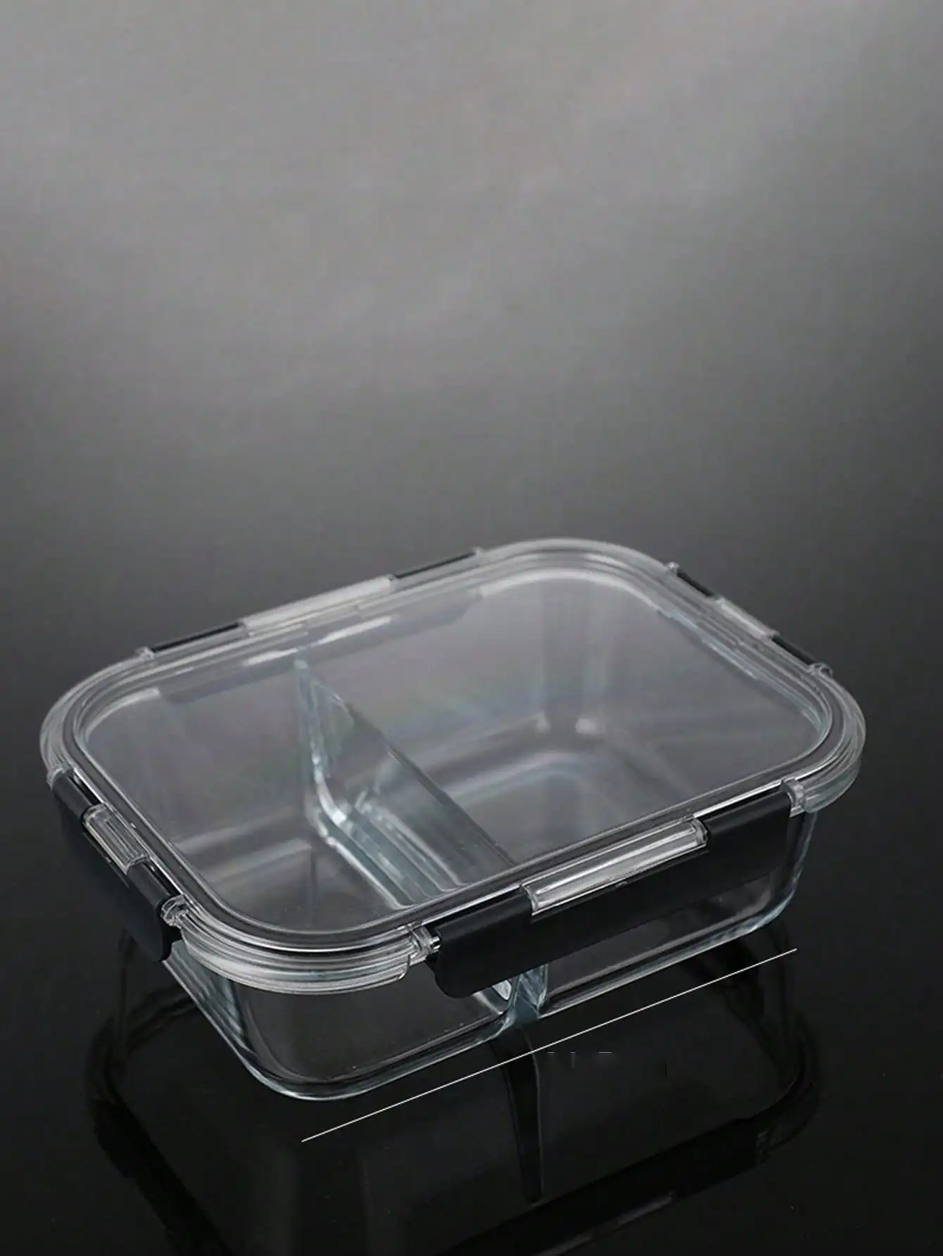 Glass food storage meal preparation container with lid, sealed glass lunch box, leak-proof glass, microwave, oven, refrigerator