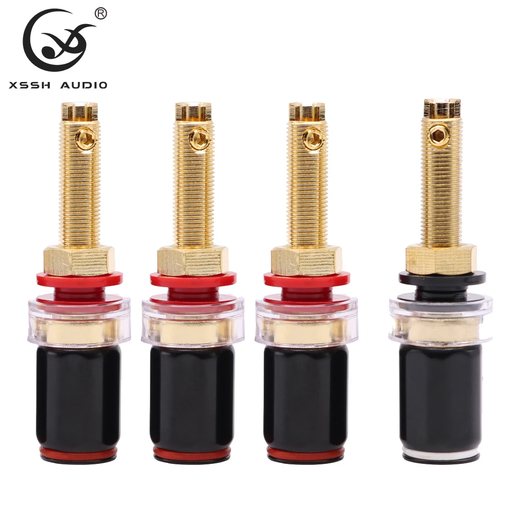 

8pcs XSSH High-grade Speaker Horn Power Amplifier Terminal Long Short Binding Post Un-welding Screw Female Banana Connector Plug