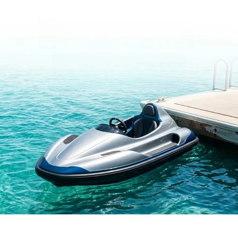 Customizable Eco Friendly Luxury 15KW Single Seat Steering Wheel Electric Jet Boat Sea Go Kart Water Scooter Silver Blue