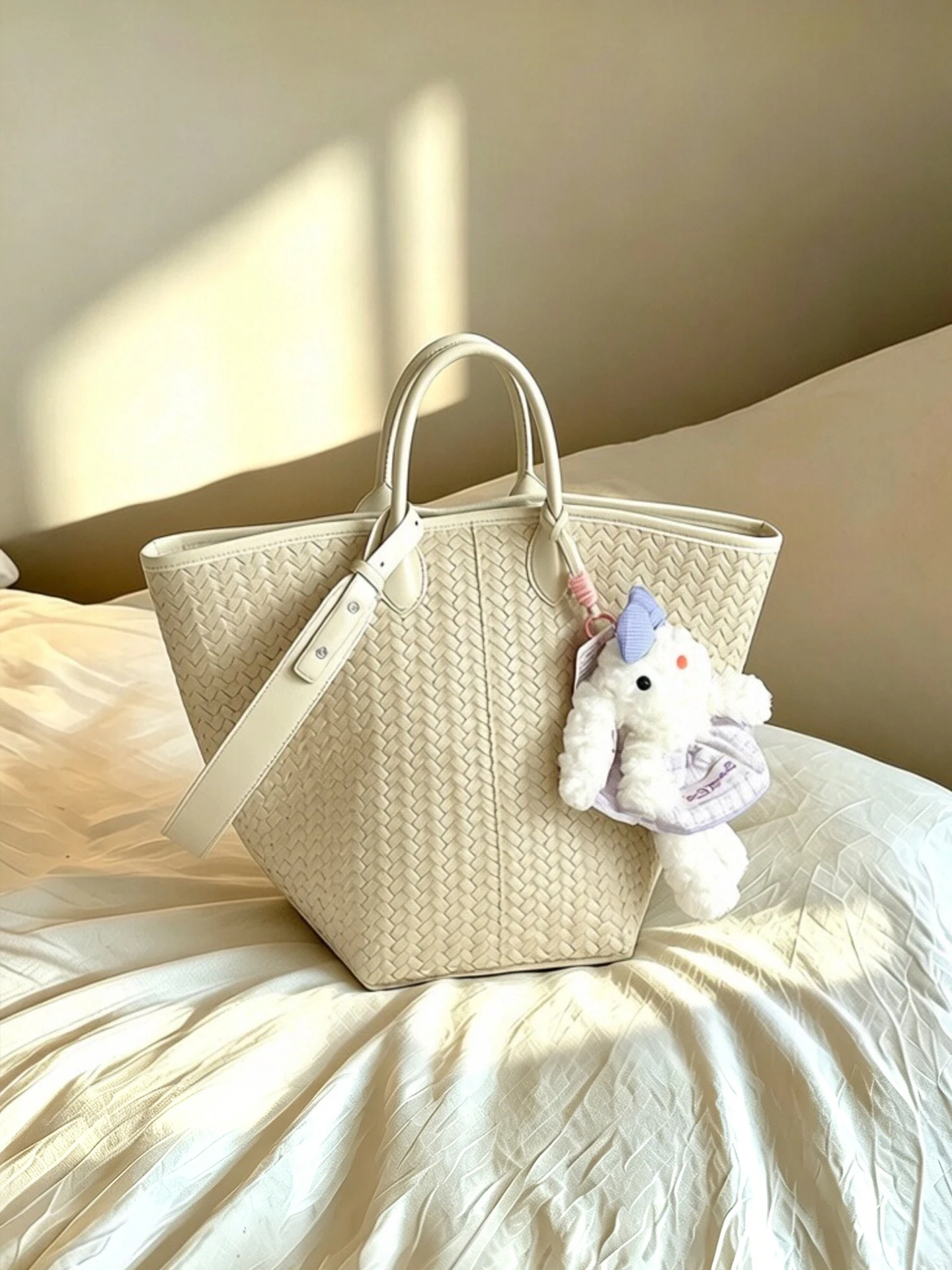 trendy-commuter-women's-bucket-bag-basket-style-handwoven-soft-pu-leather-fashionable-korean-minimalist-versatile-bag