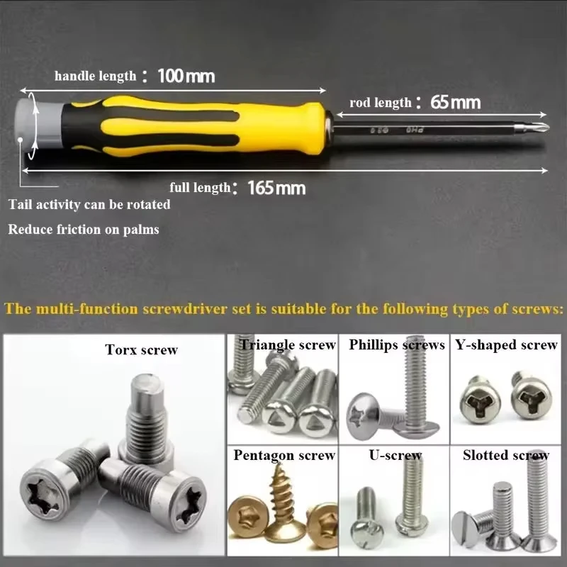 Multifunctional Screwdriver Set (6 Bits And 1 Screwdriver Handle), Precision Dual-Purpose Screwdriver Set, 12 Kinds Of Screwdriv