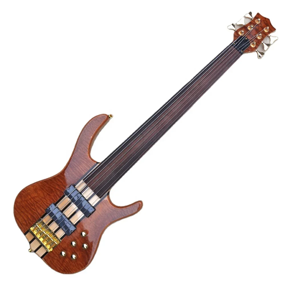 Flyoung Musical Instruments Bass Guitar 6 Strings Electric Bass Guitar Fretless Bass Guitar