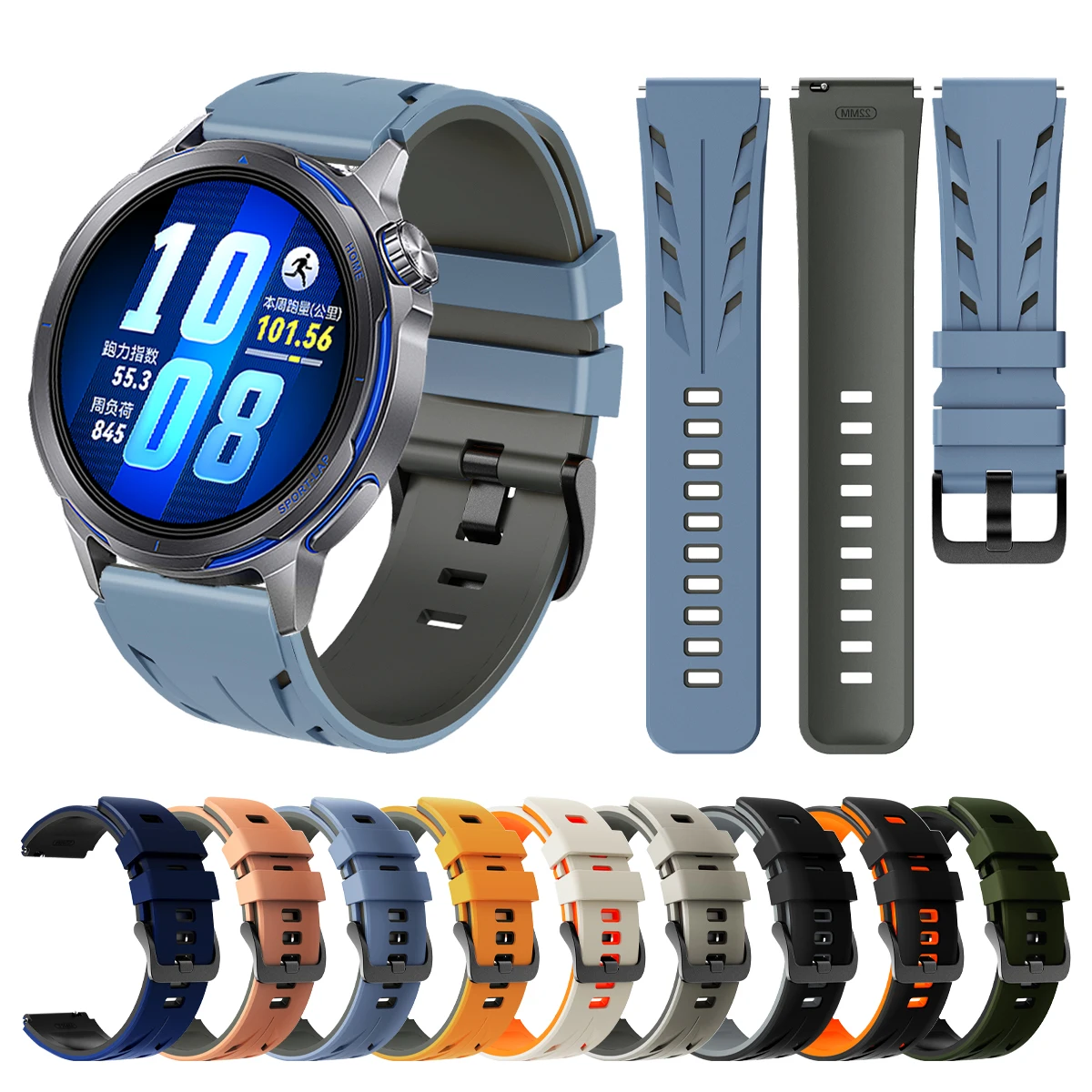Rubber 22mm Watch Strap for HUAWEI WATCH Runner 2 Band GT6 GT6 pro GT5 GT5 pro GT 4 3 2 46mm HONOR Magic Watch Replace Bracelet