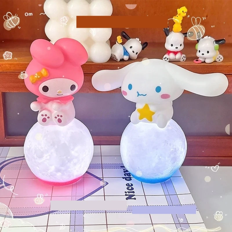 Creative Sanrio Kurumi Kitty Cartoon Anime Peripheral Luminous Desktop Decoration Home Accessories Cute Birthday Surprise Gift