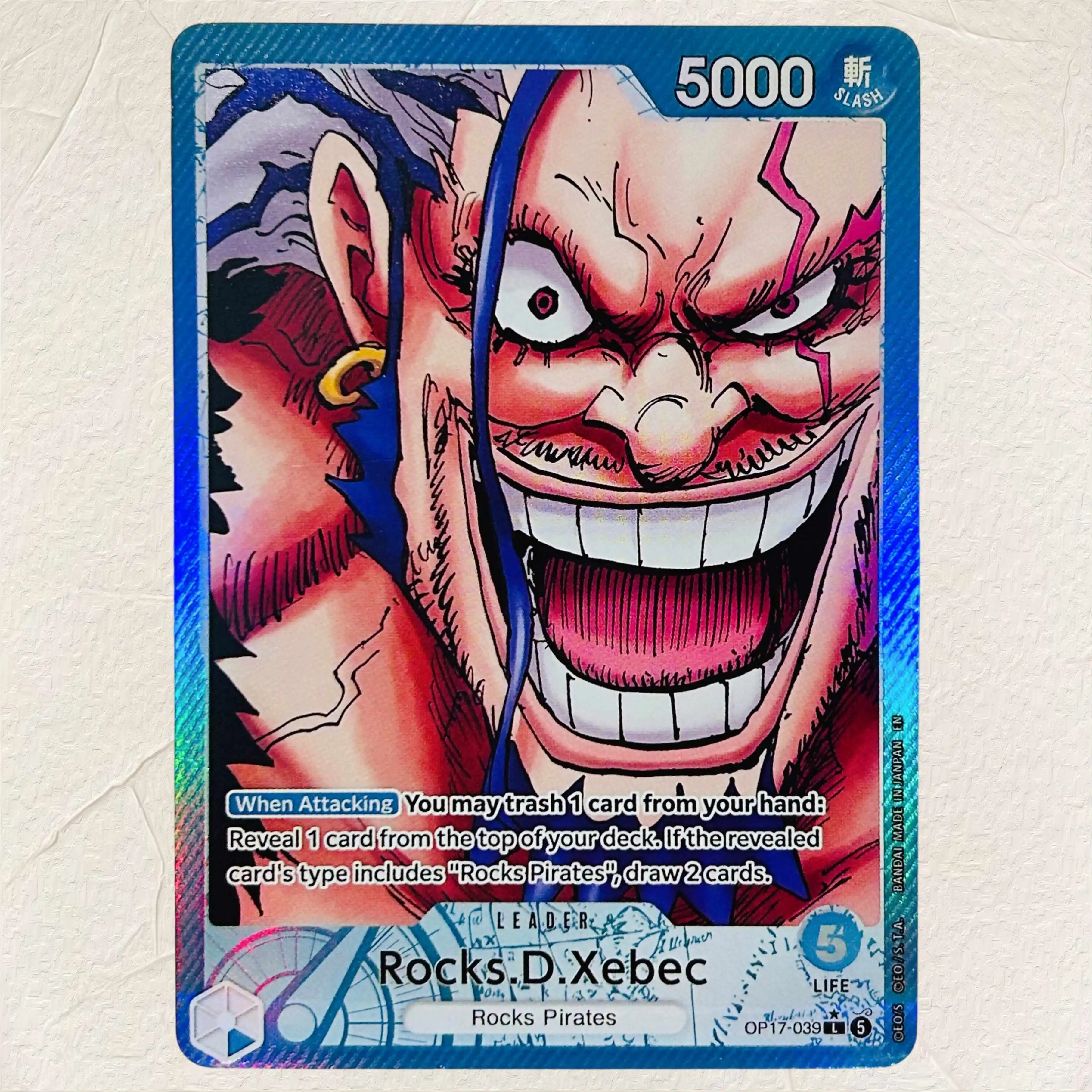 One Piece Shanks OP17-020 English Version DIY Foil Texture Cards Collectible Grade Premium Anime Collection Cards view 3