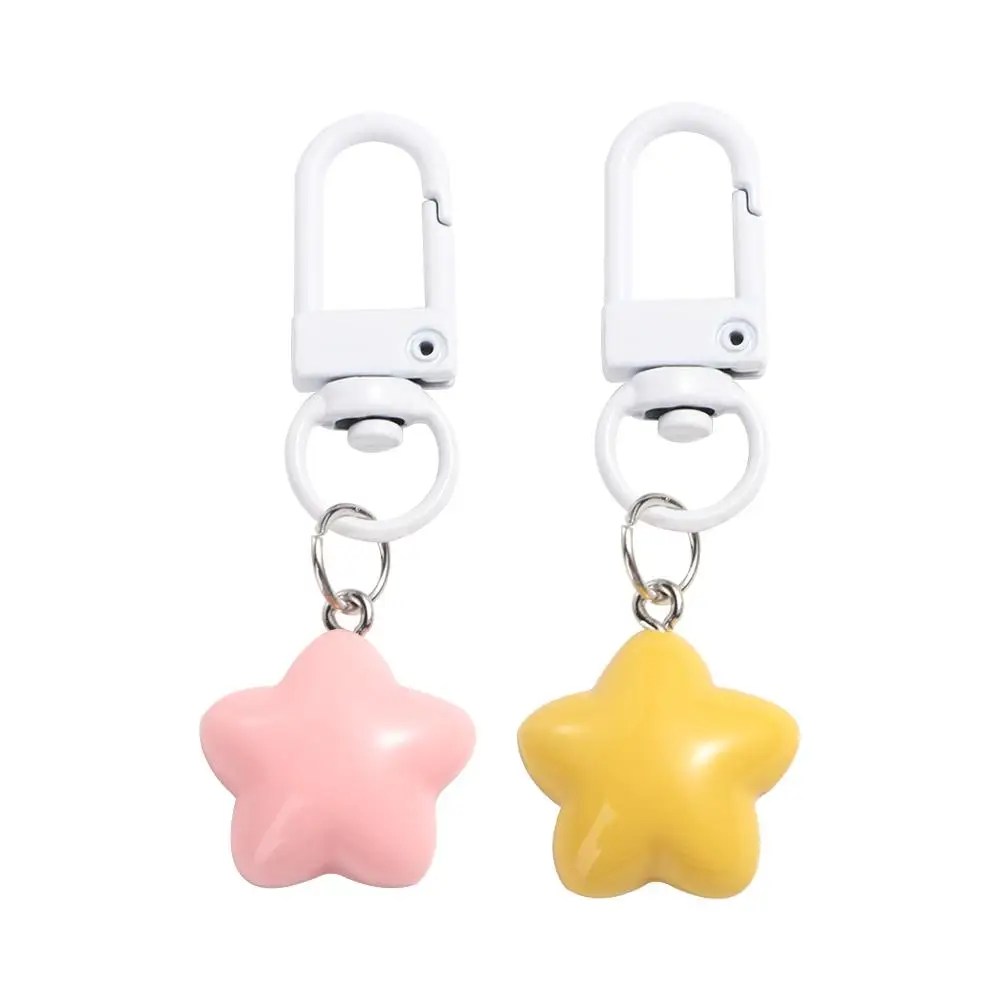 Keyring Stars Yellow Pink Stars Keychain Pentagram Soft Chubby Milk Yellow Star Keychain Chubby Yellow/Pink Home Decoration