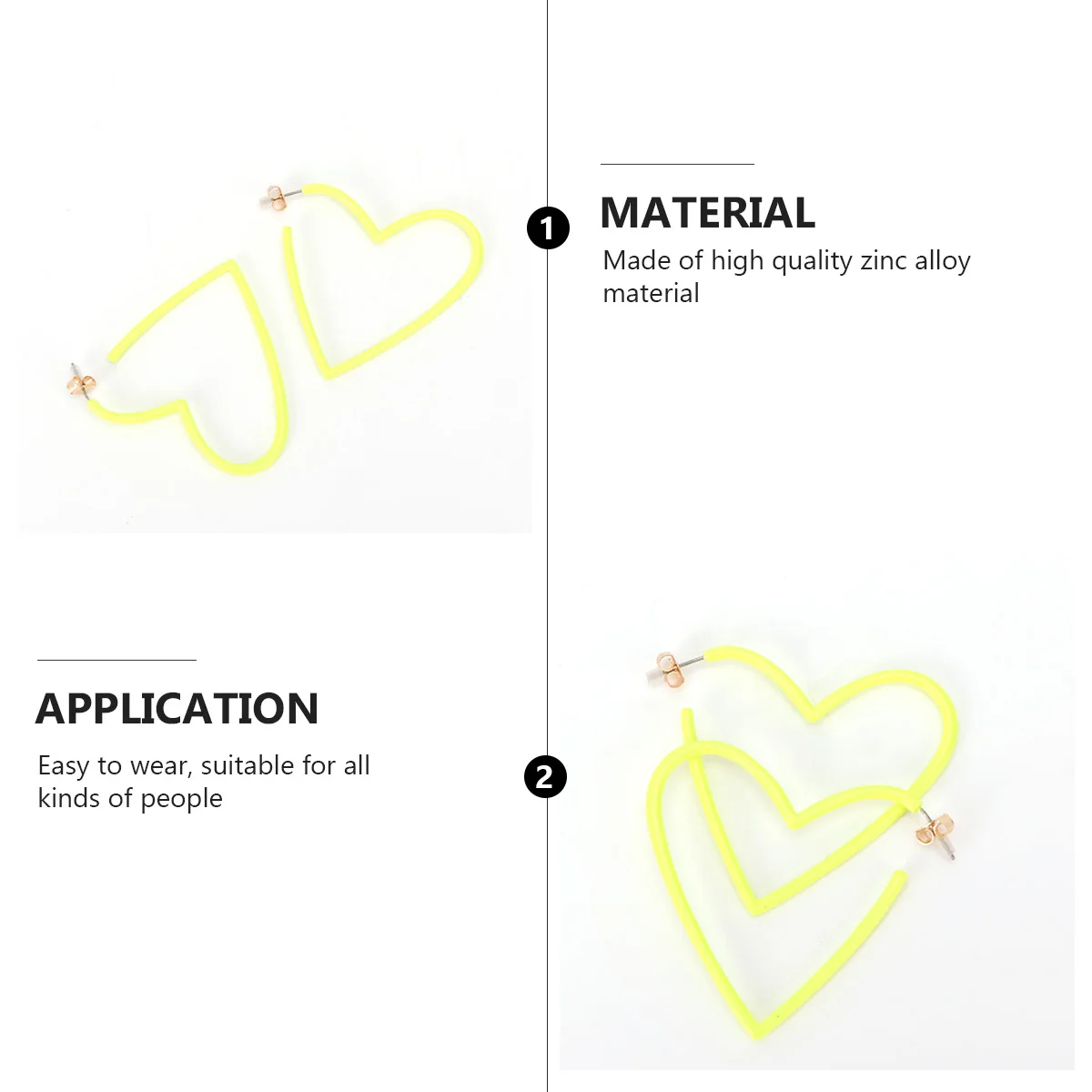 

1Pair Heart Hollow Out Earrings Fluorescent Green Simple Stylish Daily Ear Studs Trendy Ear Jewelry Fashionable