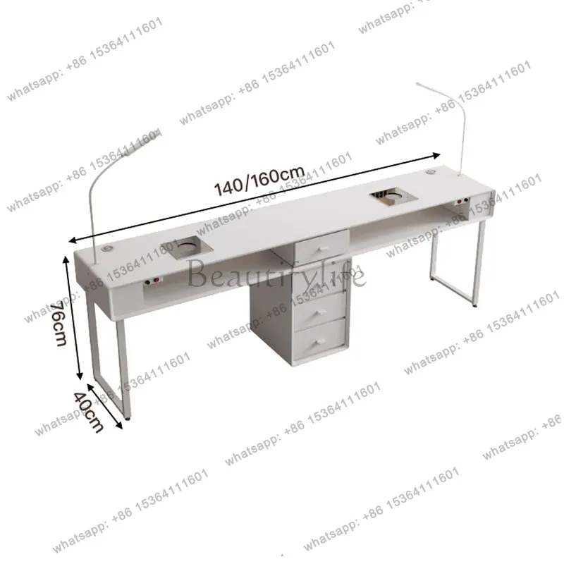 YJ Salon Nail Stylist Desk Professional LED Light Nail Manicure Table Beauty Manicure Equipment Furniture Mesa Manicurista Ongle