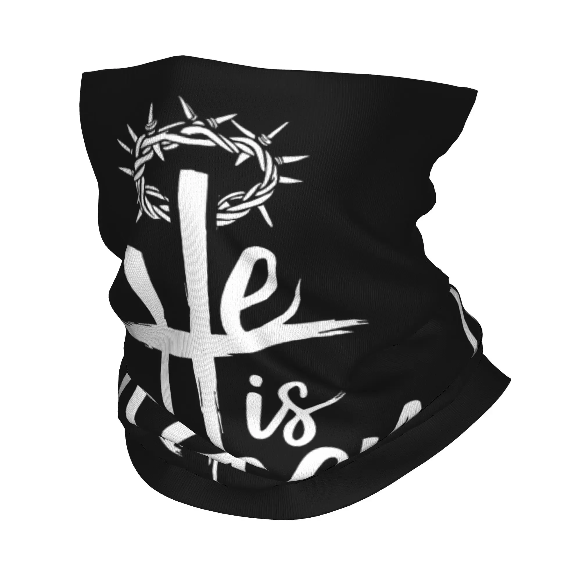 Jesus He is Risen Cross Religious Bandana Neck Gaiter Christian Easter Balaclavas Wrap Scarf Headwear Riding Men Women Adult