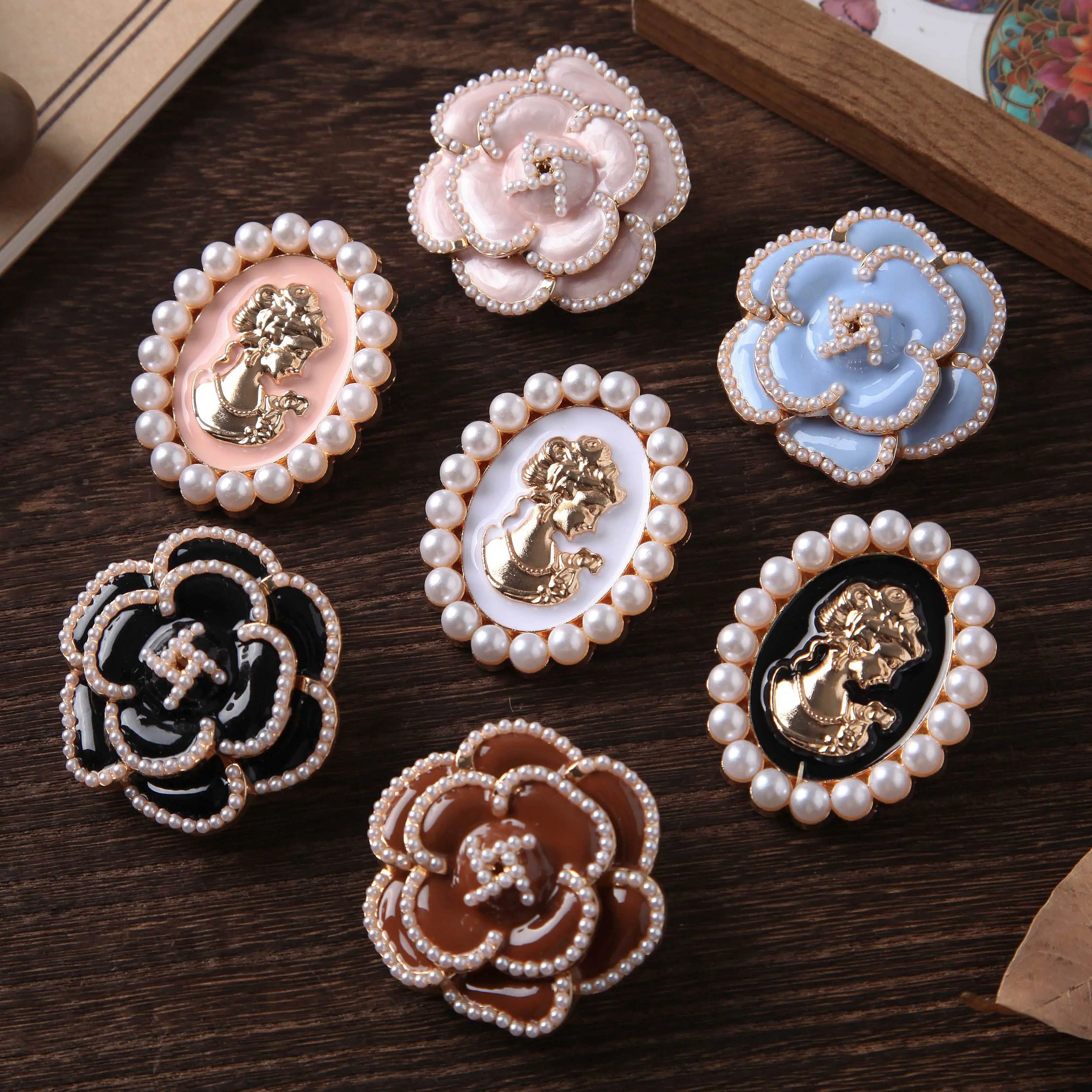 

8PCS/LOT Camellia Beauty Clip Stationery Office Book Securing Acrylic Clip Receipt Storage Folder School Supplies