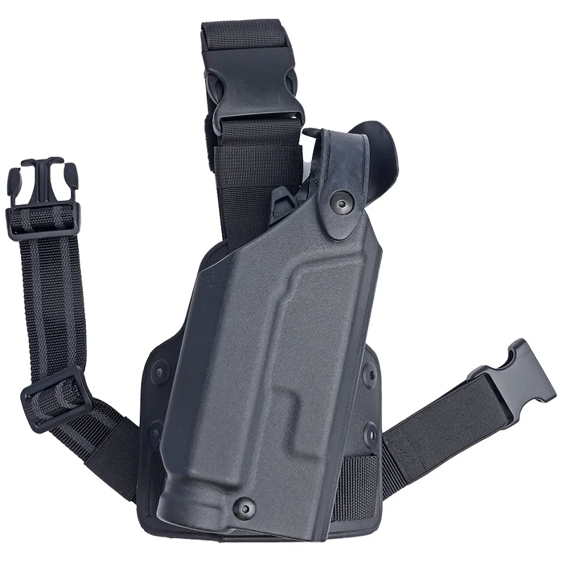 Right Hand Short Gun Holster with Flashlight Suitable for 1911 Outdoor Shooting Leg Holster