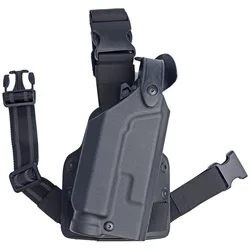 Right Hand Short Gun Holster with Flashlight Suitable for 1911 Outdoor Shooting Leg Holster