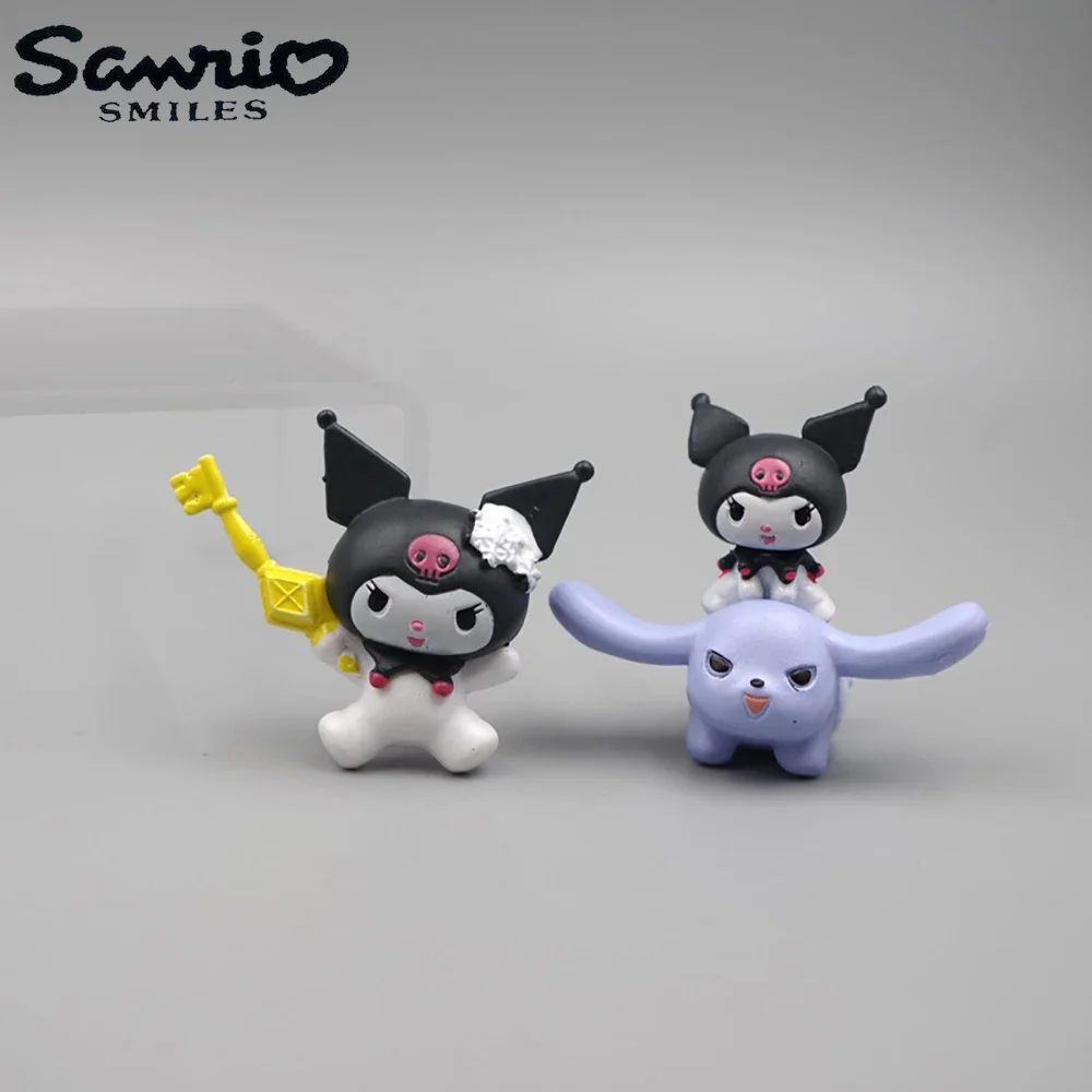 Sanrio Kawaii 5Cm Figure Anime Kuromi Doll Adventure Exploration Cake Room Decorative Decoration Christmas Toy Gifts Childrens