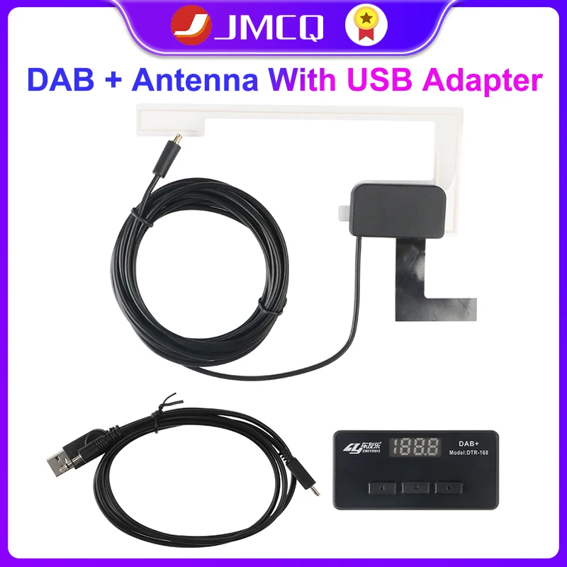 

JMCQ DAB+ Antenna With USB Adapter Car Digital Radio Tuner Receiver DAB+ Adapter For Android Multimedia Player