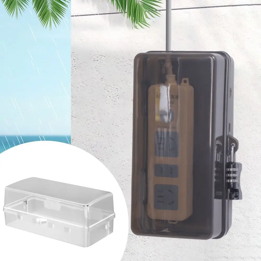 Portable Plastic Plug Box Anti-theft Weatherproof Cable Management Box Waterproof Protect Outlet Power Strip Storage Box Outdoor