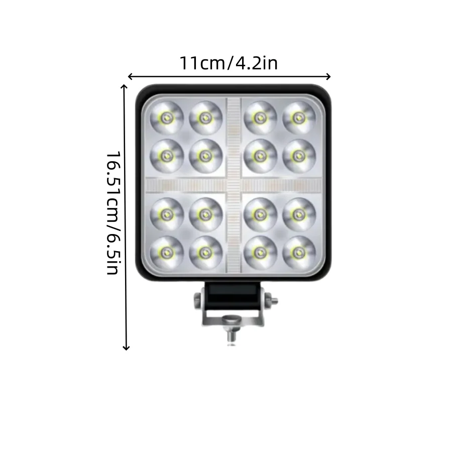 2 قطعة ضوء العمل LED للسيارات 48 واط 4 بوصة لسيارة شاحنة العمل السيارات مربع LED ضوء العمل ضوء السيارة 12-24 فولت