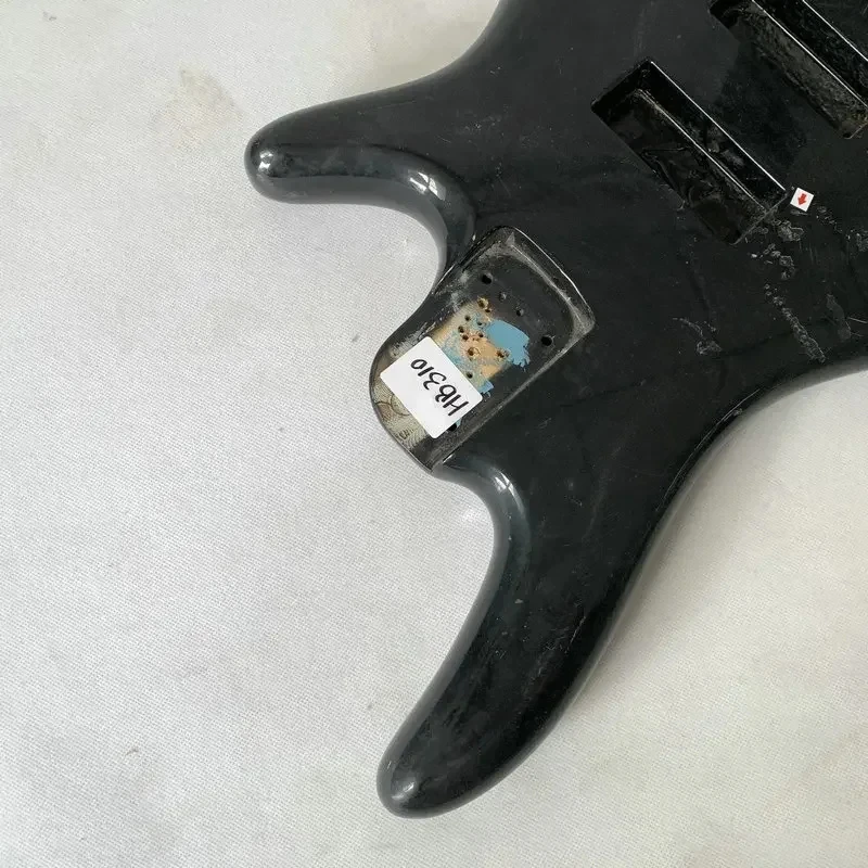 HB310 Active Electric Bass Body Black Solid Wood Unfinished DIY Bass Guitar Kit with Imperfections for Custom Build
