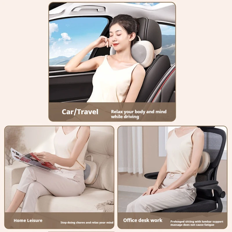 

2025 3D разминающая массажная подушка, электрический глубокий тканевый массажер для плеч, всего тела, офиса, автомобиля, дома, беспроводной дорожный массажер