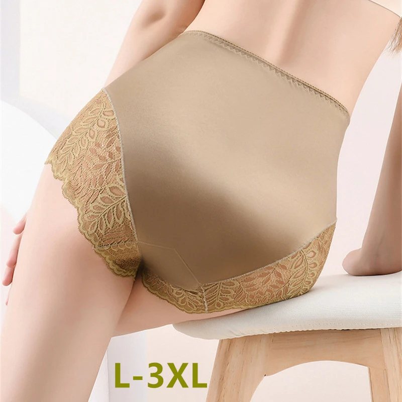 سراويل داخلية نسائية من الدانتيل ، ملابس داخلية عالية الخصر ، مقاس كبير ، شورت ملفوف مثير ، ملابس داخلية نسائية ، فقط مراوح #1