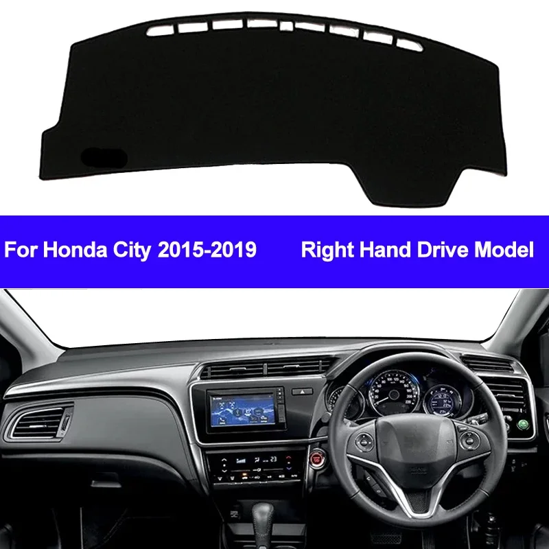 CAR Auto Inner Dashboard Cover Dash Mat Cape Pad Carpet Dash Dashmat 2 Layers For Honda City 2015-2019 LHD RHD