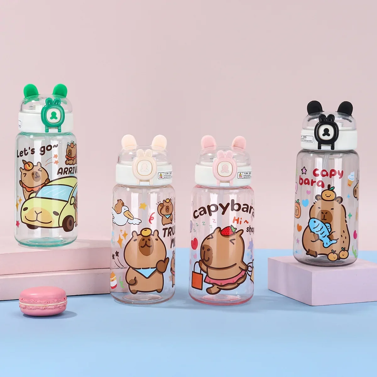 

1-10 шт. капибара мультфильм 550 мл портативная бутылка для воды большой емкости спортивные соломенные чашки студенческие пластиковые чашки для воды бутылка для воды