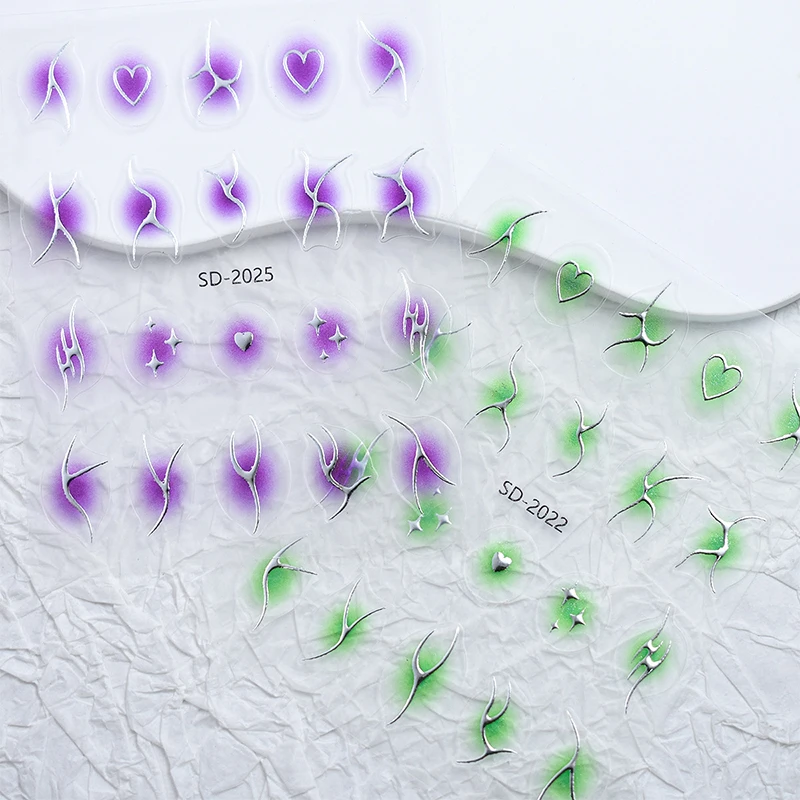 Autocollants pour ongles en forme de lignes dégradées, décalcomanies pour instituts stéréoscopiques, décoration à faire soi-même, salon de manucure, amateurs d'art des ongles