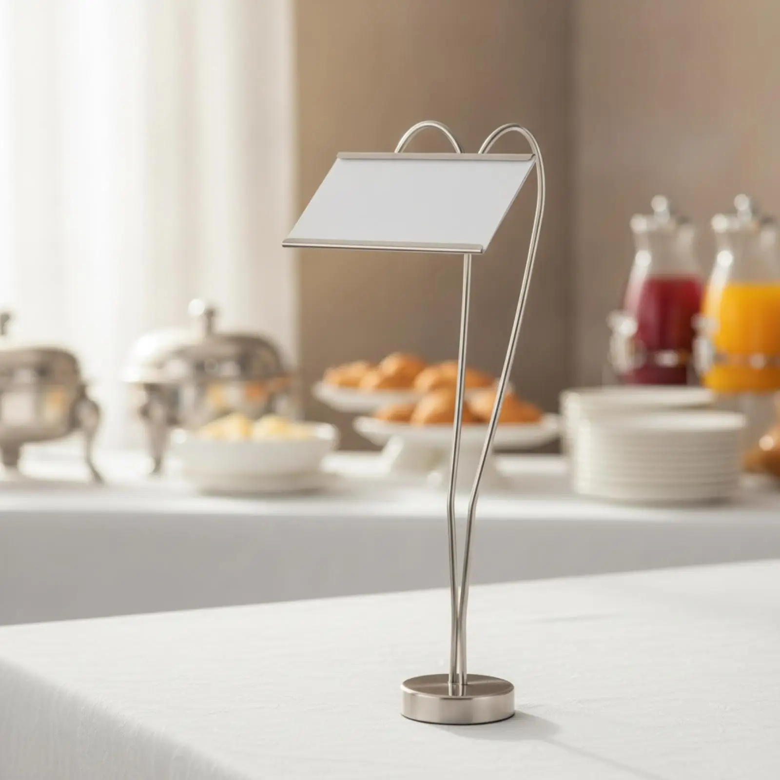 Stainless Steel Menu Card Stand for Restaurant Table Display Holder Weighted Base Banquet Sign Card Stand