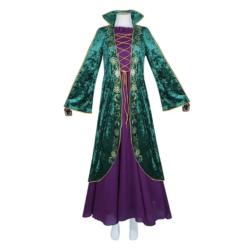 Premium Outfit Halloween Hocus Pocus Winifred Sanderson Cosplay Wig Vintage Gothic Dress Women Red Queen Medieval Costum view 5