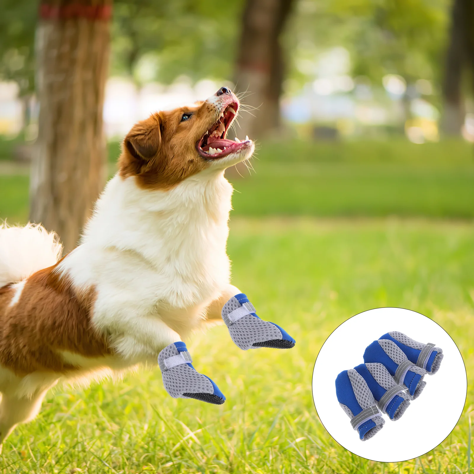 

4Pcs Small Dog Anti-Slip Breathable Shoes Protective Footwear Outdoor Indoor Non-Slip Dog Boots Cat Shoes Pet Accessory