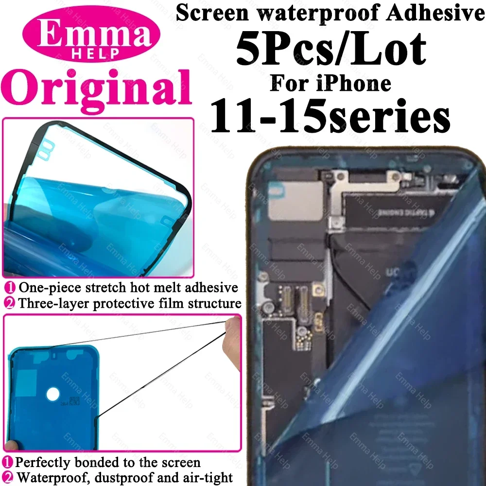 5Pcs LCD Screen Adhesive for iPhone 15 Pro Max 15Plus 14 13 3M Adhesive Waterproof Frame Seal Repair Sticker iphone Acccessories